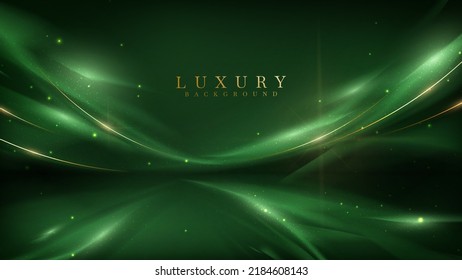 Luxury background and golden line decoration   curve light effect and bokeh elements 