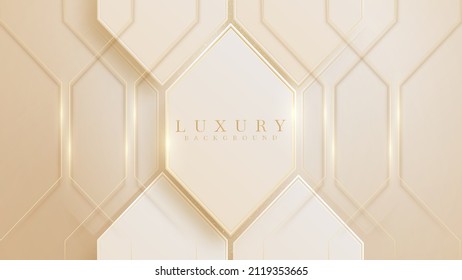 Luxury background and golden line elements with glitter light effects decorations.