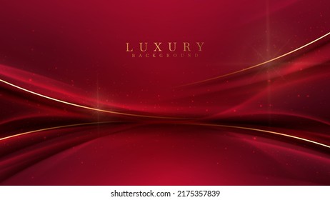 Luxury background with golden line elements and curve light effect decoration and bokeh.