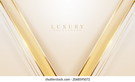 Luxury background with golden line and light glitter effect elements.