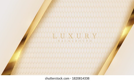 Luxury background With golden lines And the light sparkles Mustard color in 3d abstract style, illustration from vector deluxe template modern design.