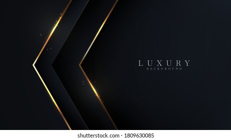 Luxury background With golden lines on the dark, vector illustration.