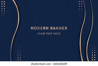 Luxury background with golden lines in wave shape.