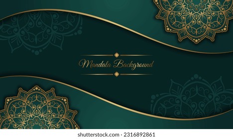 luxury background, with golden mandala ornament