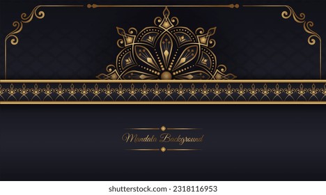 luxury background with golden mandala ornament