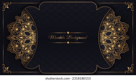 luxury background with golden mandala ornament