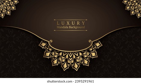luxury background with golden mandala ornament