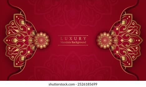 Luxury background with golden mandala ornament