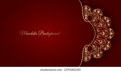 Luxury background with golden mandala ornament