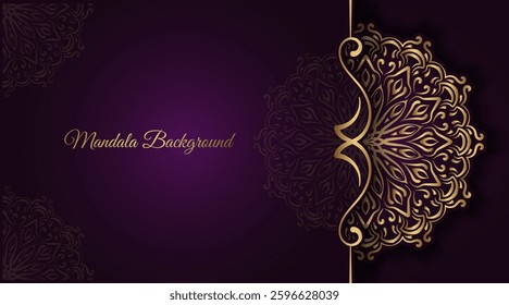 Luxury background with golden mandala ornament