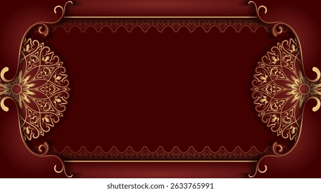 fundo de luxo com ornamento mandala dourado