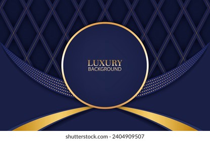 Luxury background with golden ring frame  on  a blue  background