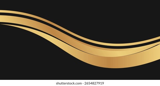 Luxury background with golden wave. Vector design