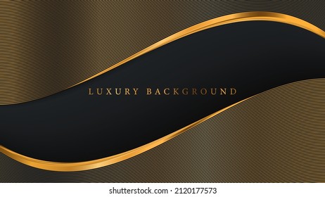 Luxury background with golden waves. Vector design