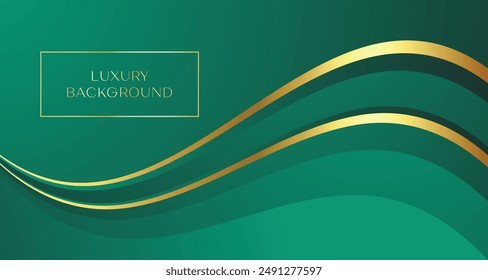 luxury background with green emerald shiny gold gradient and text space. Premium expensive bussiness element for comercial and promotion. Real Estate, luxury brand, fashion, feminime