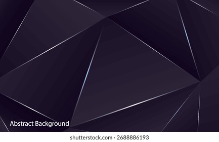 Fondo de lujo con un bajo patrón de cristal de polietileno y elegantes bordes de plata para un diseño premium.