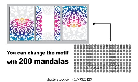 luxury background. mandala colorful gradient. Empty templates for promotional media and documentation. vector