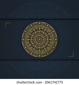Luxury background mandala design In gold color free vector