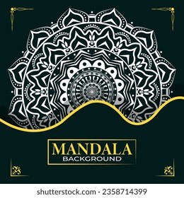 Plantilla de diseño Mandala de fondo de lujo, vector y plantilla de fondo moderna. 