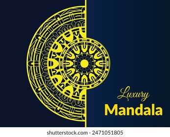 Luxury Background Mandala Design Template With Golden Pattern 
