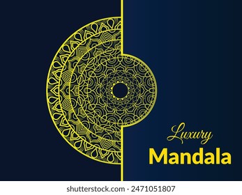 Luxury Background Mandala Design Template With Golden Pattern 