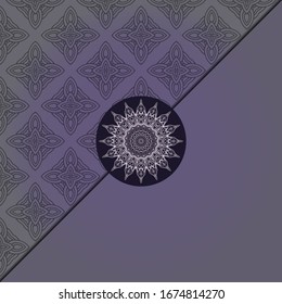  Lujo en el fondo. con plantilla de tarjeta de vector mandala. 