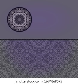  Lujo en el fondo. con plantilla de tarjeta de vector mandala. 