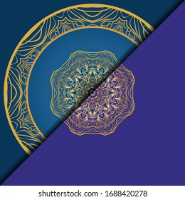 Lujo con Mandala. Ilustración vectorial. Ornament elegante carta de invitación de boda , invitación.