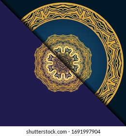 Lujo con Mandala. Ilustración vectorial. Ornament elegante carta de invitación de boda , invitación.