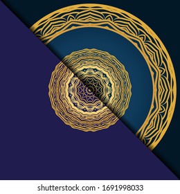 Lujo con Mandala. Ilustración vectorial. Ornament elegante carta de invitación de boda , invitación.