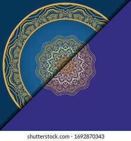Lujo con Mandala. Ilustración vectorial. Ornament elegante carta de invitación de boda , invitación.