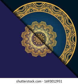 Lujo con Mandala. Ilustración vectorial. Ornament elegante carta de invitación de boda , invitación.
