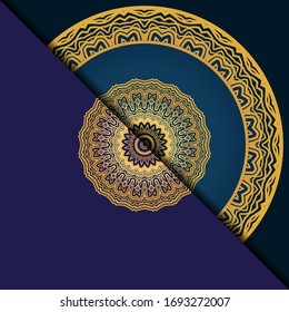 Lujo con Mandala. Ilustración vectorial. Ornament elegante carta de invitación de boda , invitación.