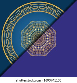 Lujo con Mandala. Ilustración vectorial. Ornament elegante carta de invitación de boda , invitación.