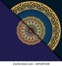 Lujo con Mandala. Ilustración vectorial. Ornament elegante carta de invitación de boda , invitación.