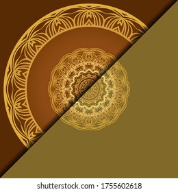 Lujo con Mandala. Ilustración vectorial. Ornamenta elegante tarjeta de invitación de boda , invitación.