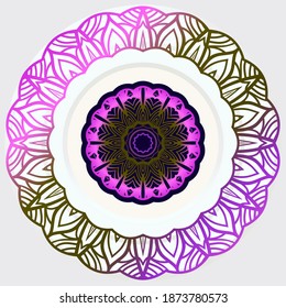 Lujo con Mandala. Ilustración vectorial. Ornamenta elegante tarjeta de invitación de boda , invitación.