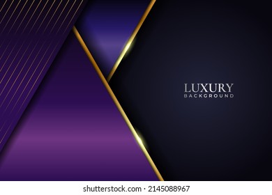 Luxury Background Modern Minimalist Diagonal Overlapped Shape Blue Purple and Shiny Golden Line