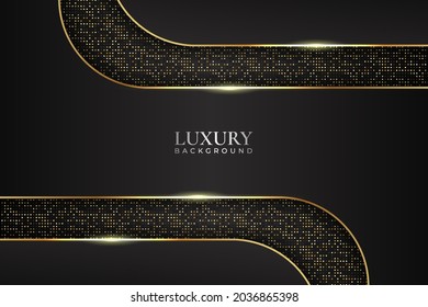 Luxury Background Modern Realistic Dark with Shiny Golden Glitter Effect