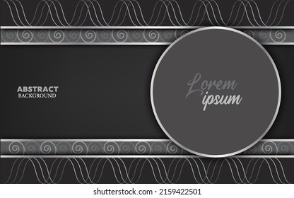 luxury background pattern with black and grey and silver line vector