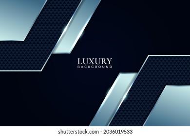Luxury Background Realistic Diagonal Overlapped Glossy Silver Layer
