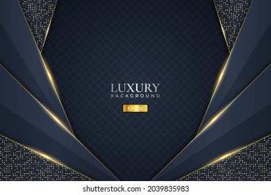 Luxury Background Realistic Diagonal Overlapped Elegant Layer with Shiny Golden Glitter Effect