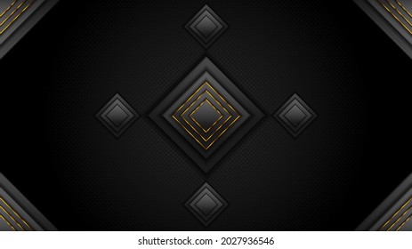fondo lujoso, forma hombus con una mezcla de colores negro y dorado, fondo elegante y dinámico adecuado para banners, folletos, fondo, etc. 