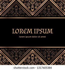 Luxury background royal pattern vector. Arabesque tile wedding invitation. Premium border design for party invite card, beauty spa salon flyer, save the date, holiday template.