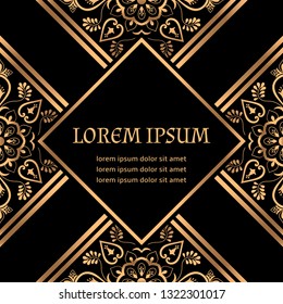 Luxury background royal pattern vector. Arabesque tile wedding invitation. Ramadan Kareem design for party invite card, beauty spa salon flyer, save the date, holiday template.