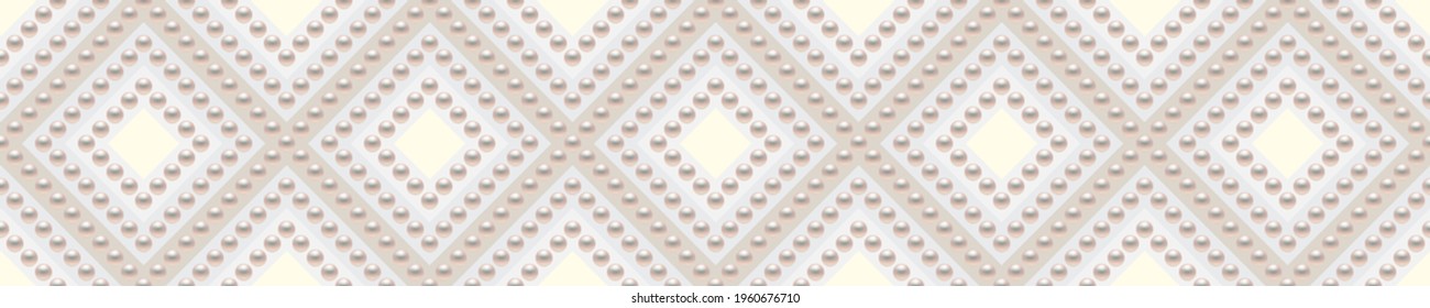 Luxury background in soft colors with small pearls and rhombuses. Seamless vector illustration. 