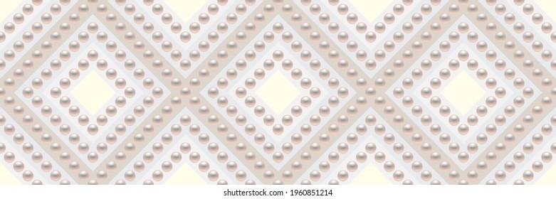 Luxury background in soft colors with small pearls and rhombuses. Seamless vector illustration. 
