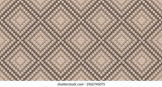Luxury background in soft colors with small pearls and rhombuses. Seamless vector illustration. 