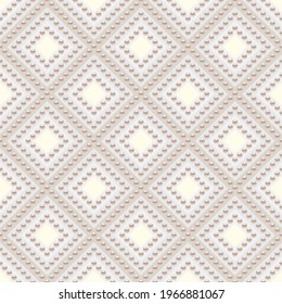 Luxury background in soft colors with small pearls and rhombuses. Seamless vector illustration. 