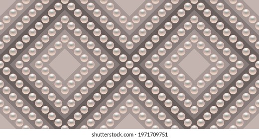 Luxury background in soft colors with small pearls and rhombuses. Seamless vector illustration. 